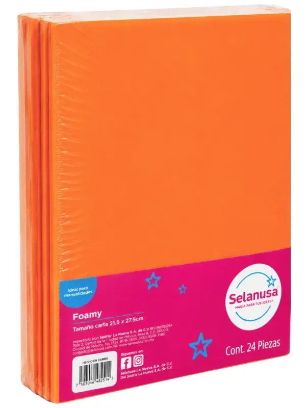 Paq Foamy Carta c/24 Naranja