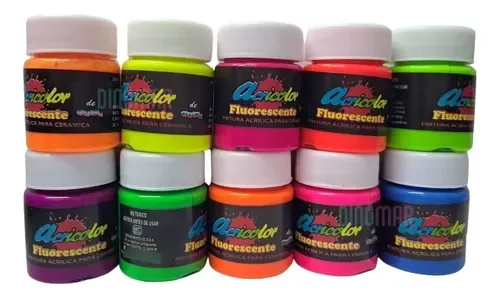Paq Acrilica Surtida Neon c/10 pzas