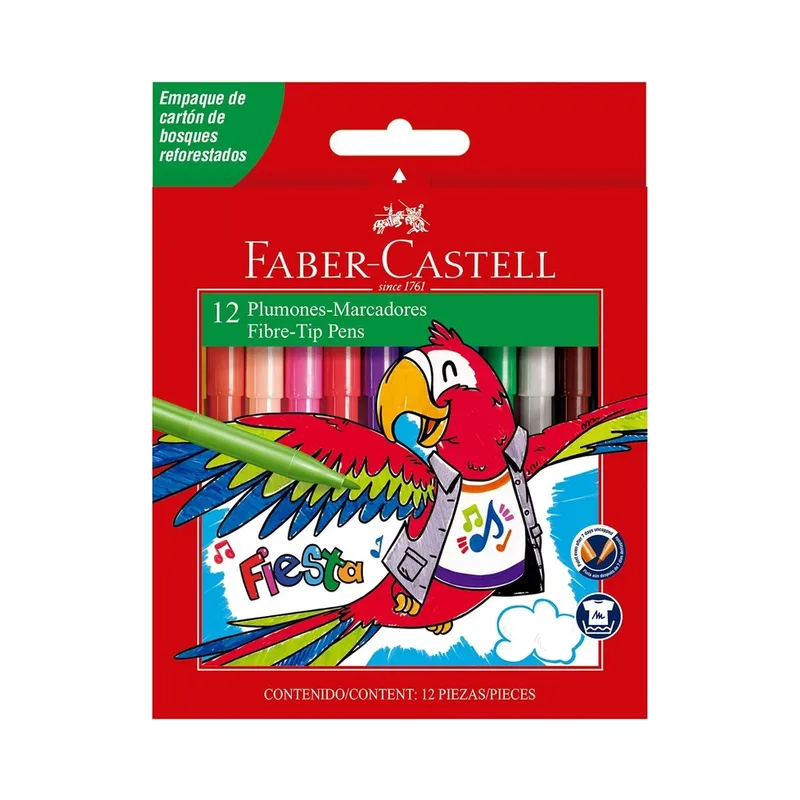 Color Fibre Tip Pens c/12
