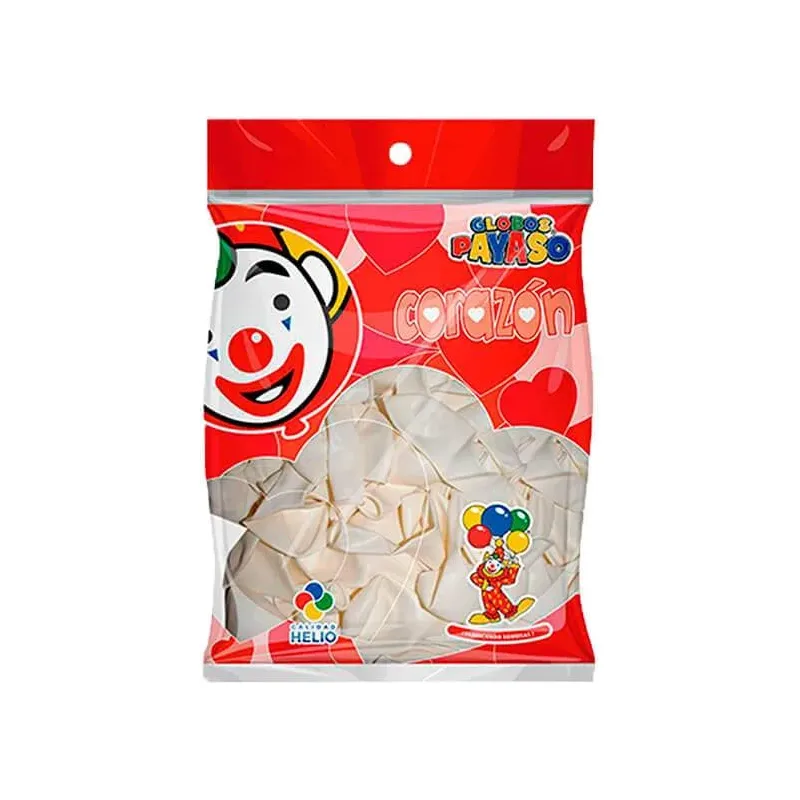 Globo Payaso Corazón Blanco