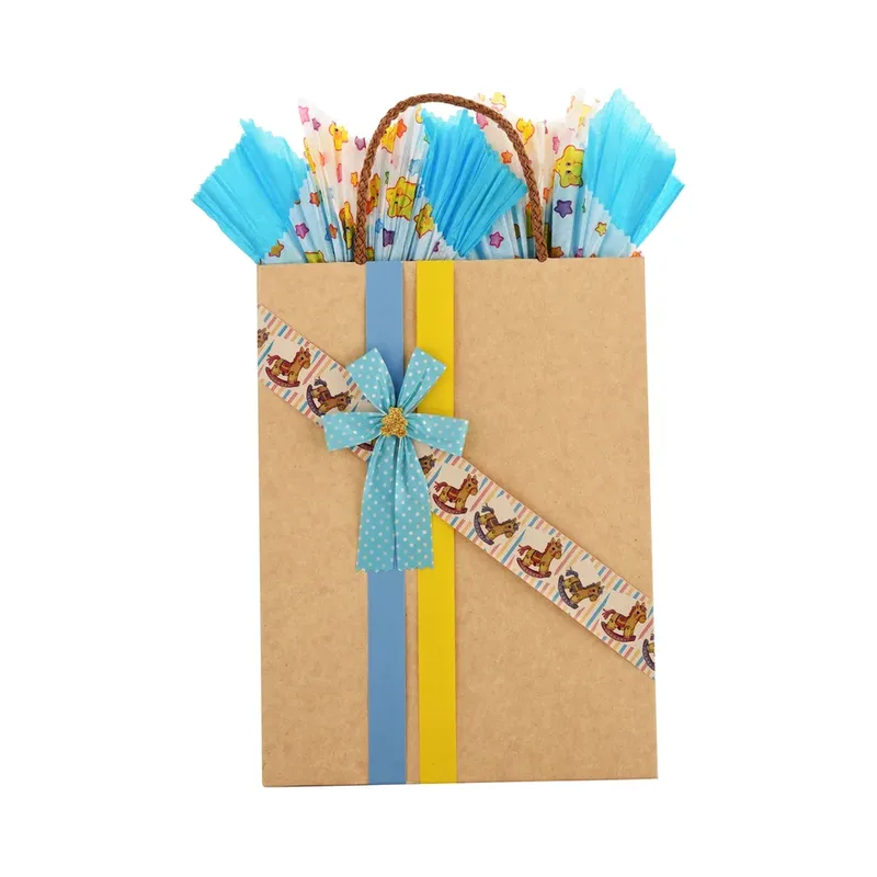 Bolsa Kraft Decorada Mediana Vertical