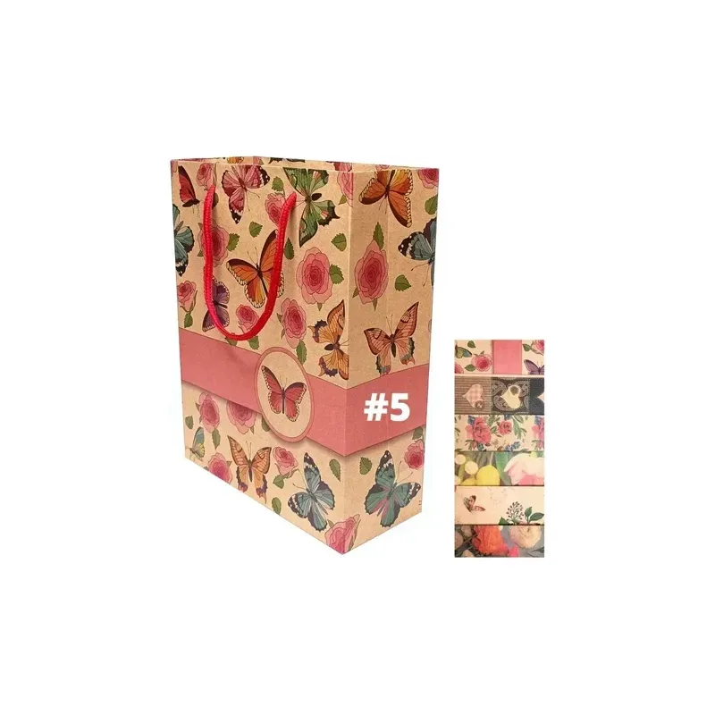 Bolsa kraft decorada boutique jumbo