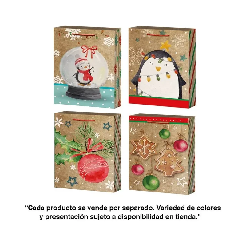 Bolsa kraft decorada vertical jumbo
