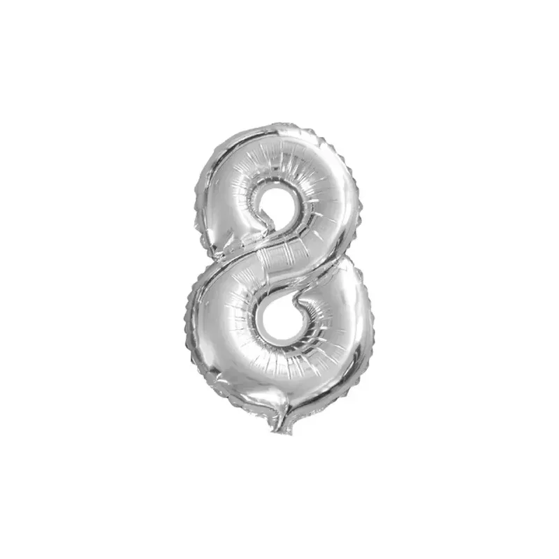 Globo número plata 16"